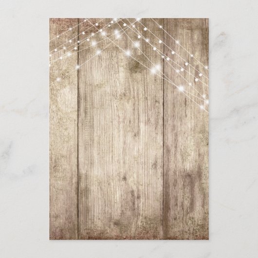 Carte D'accompagnement Bois Brown rustique clair avec lumières, Infos Mar (Dos)