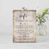 Carte D'accompagnement Bois Brown rustique clair avec lumières, Infos Mar (Debout devant)