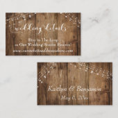 Carte D'accompagnement Bois Brown rustique & Lumières Détails du Mariage (Devant / Derrière)