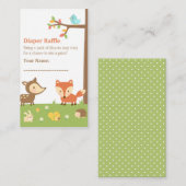 Carte D'accompagnement Bois Créatures Baby shower Déchets Raffle (Devant / Derrière)