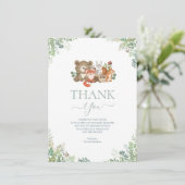 Carte D'accompagnement Bois de Baby shower Merci (Debout devant)