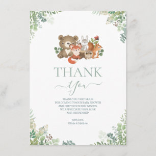 Carte D'accompagnement Bois de Baby shower Merci