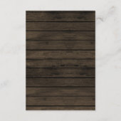 Carte D'accompagnement Bois de Barnwood Pin rustique Mariage d'hiver (Dos)