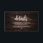 Carte D'accompagnement Bois de ferme rustique, détails Mariages<br><div class="desc">Il s'agit du bois de ferme rustique moderne,  police noire,  nos détails Mariages,  site Web,  RSVP et Hashtag carte de boîtier. Vous pouvez modifier les couleurs de police et ajouter les détails de votre mariage dans la police / lettering correspondante. #TeeshaDerrick</div>