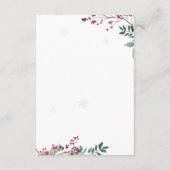 Carte D'accompagnement Bois d'hiver, renard Noël (Dos)