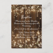 Carte D'accompagnement Bois Éclairage à cordes rustiques Réception à fleu (Devant)