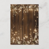 Carte D'accompagnement Bois Éclairage à cordes rustiques Réception à fleu (Dos)
