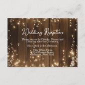 Carte D'accompagnement Bois Éclairage à cordes rustiques Réception à fleu (Dos)