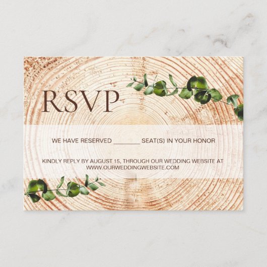 Carte D'accompagnement Bois écorce Botanique Feuilles réservés Siège (Devant)