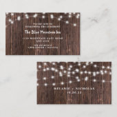 Carte D'accompagnement Bois foncé rustique et lumières réception de maria (Devant / Derrière)
