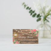 Carte D'accompagnement Bois, lanterne et fleur de corail - Site Mariage (Debout devant)