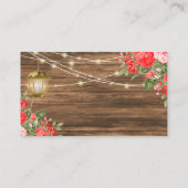 Carte D'accompagnement Bois, lanterne et fleurs rouges - Site (Dos)