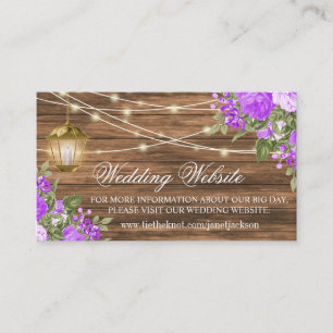 Carte D'accompagnement Bois, lanterne et violet - Site Mariage
