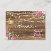 Carte D'accompagnement Bois, lanternes et fleurs de mauve rose - Réceptio (Devant)