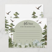 Carte D'accompagnement Bois Pine Tree Forest Mountain Conseils pour maman (Devant / Derrière)