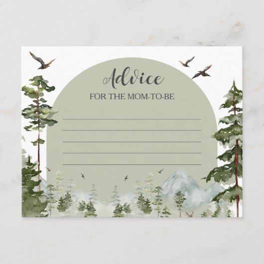 Carte D'accompagnement Bois Pine Tree Forest Mountain Conseils pour maman (Devant)