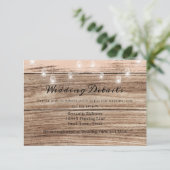 Carte D'accompagnement Bois Rose Rustique et Lanternes (Debout devant)