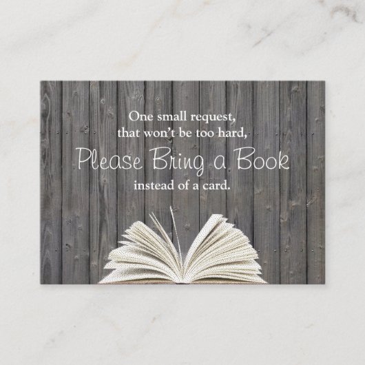 Carte D'accompagnement Bois rustique Apporter un Baby shower de livre Ins (Devant)