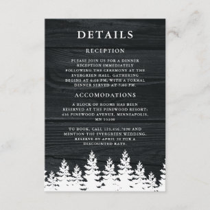 Carte D'accompagnement Bois rustique Automne Automne Mariage d'hiver Code