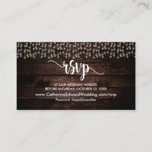 Carte D'accompagnement Bois rustique de ferme, voyants à cordes, RSVP rép