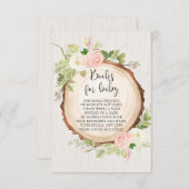 Carte D'accompagnement Bois rustique demande de réservation baby shower f (Devant / Derrière)