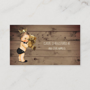 Carte D'accompagnement Bois rustique d'insertion d'enregistrement de baby