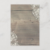 Carte D'accompagnement Bois rustique et dentelle Détails du Mariage (Dos)