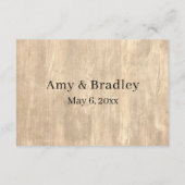 Carte D'accompagnement Bois rustique et écriture Décontractée Réception d (Dos)