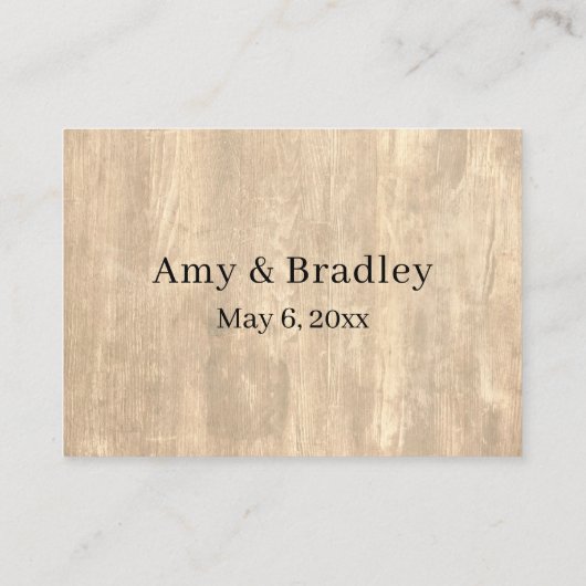 Carte D'accompagnement Bois rustique et écriture Décontractée Réception d (Dos)