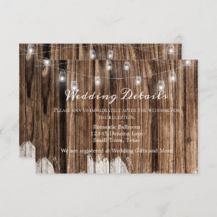 Carte D'accompagnement Bois rustique et lanternes