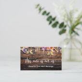 Carte D'accompagnement Bois Rustique, Fleurs Peintes, Billets de Boisson  (Debout devant)