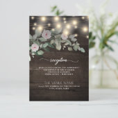 Carte D'accompagnement Bois rustique Luminaires Élégant Boho Réception Ve (Debout devant)
