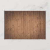Carte D'accompagnement Bois rustique mariage de la forêt (Dos)