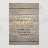 Carte D'accompagnement Bois rustique Mason Jar String Lumières Mariage Dé (Dos)