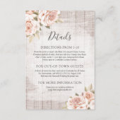 Carte D'accompagnement Bois rustique & Roses romantiques Détails / Direct (Devant)