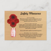 Carte D'accompagnement Bois rustique Rouge Floral Mason Mesures de sécuri (Devant)