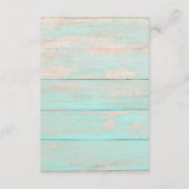 Carte D'accompagnement Bois rustique Turquoise Détails Floraux / Directio (Dos)