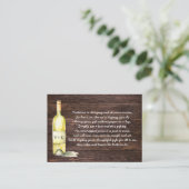 Carte D'accompagnement Bois Vin Bouteille étalage de douche nuptiale (Debout devant)