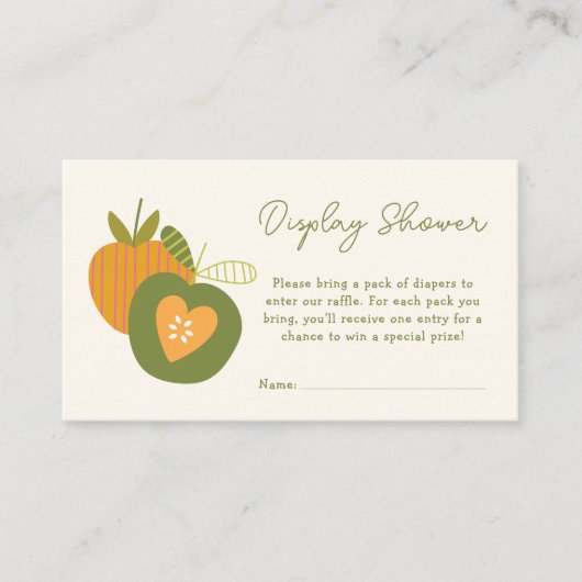 Carte D'accompagnement Boîtier d'affichage à thème Apple Baby shower Auto (Devant)