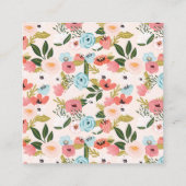Carte D'accompagnement Boîtier de Baby shower à feuillages floraux (Dos)