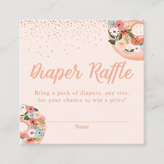 Carte D'accompagnement Boîtier de Baby shower à feuillages floraux (Devant)