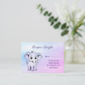 Carte D'accompagnement Boîtier de Baby shower Eléphant mignon (Debout devant)