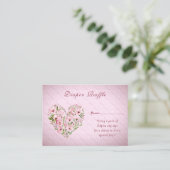Carte D'accompagnement Boîtier de Baby shower Floral Coeur Rose (Debout devant)