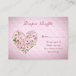Carte D'accompagnement Boîtier de Baby shower Floral Coeur Rose