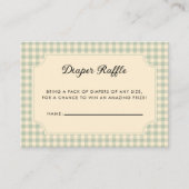 Carte D'accompagnement Boîtier de Baby shower moderne Sage Green En vichy (Devant)