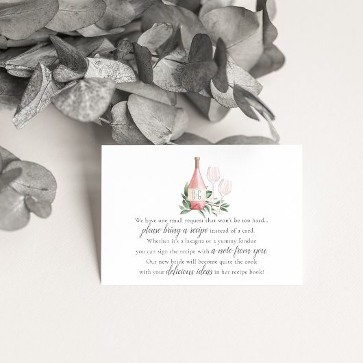 Carte D'accompagnement Boîtier de la Fête des mariées de vin rosé