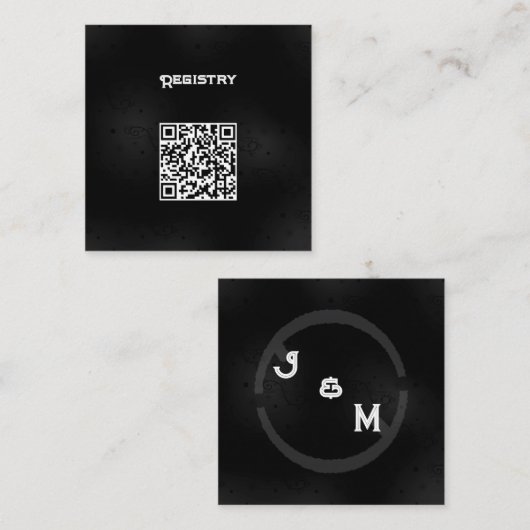 Carte D'accompagnement Boîtier de Mariage de l'Ouest Noir Petit (Devant / Derrière)