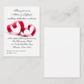 Carte D'accompagnement Boîtier De Mariage Des Coeurs De Ruban (Devant / Derrière)