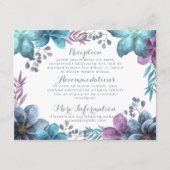 Carte D'accompagnement Boîtier de Mariage floral bleu-duché (Devant)