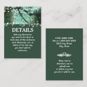 Carte D'accompagnement Boîtier de Mariage rustique avec feux de forêt enc (Devant / Derrière)